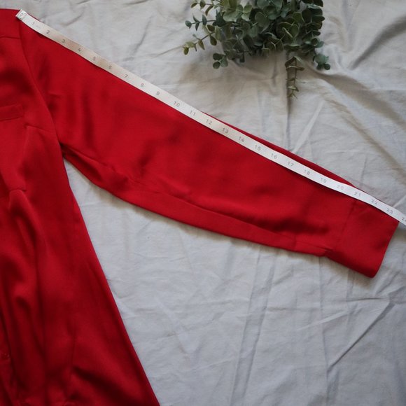 EXPRESS Portofino Shirt Slim Button Up Red Small - Picture 7 of 10